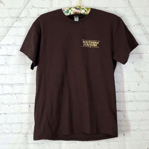 Southern Couture Labrador Retreiver Doodle Dog Fall Pumpkin Print Brown Tee Sz M - Picture 3 of 13